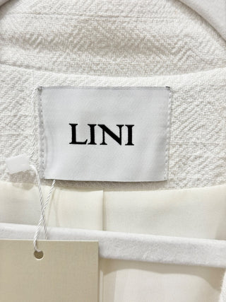 Lini Peak Lapel Linen-Blend Single Breasted Blazer Jacket White Women's Size 8
