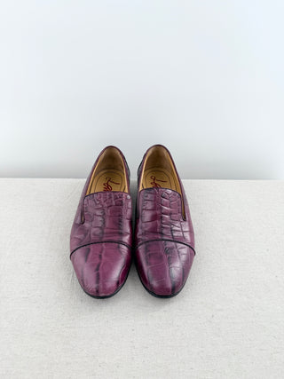 Lanvin textured leather loafers with small heel, 40