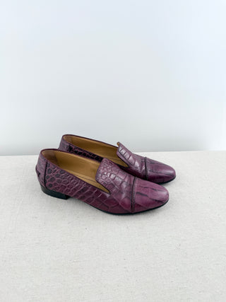 Lanvin textured leather loafers with small heel, 40