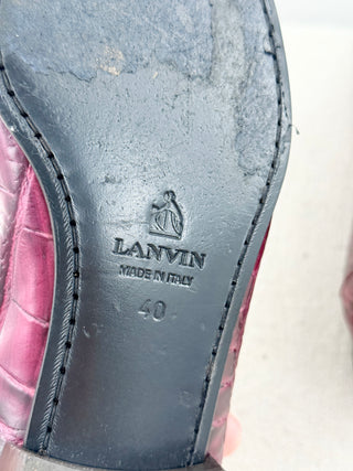 Lanvin textured leather loafers with small heel, 40