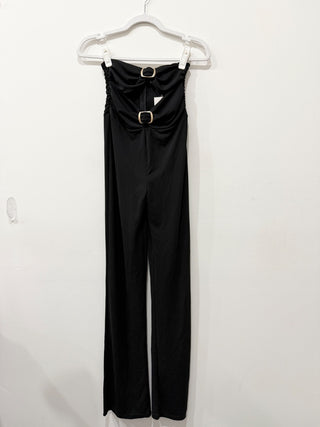 LPA strapless jumpsuit with buckles, XS
