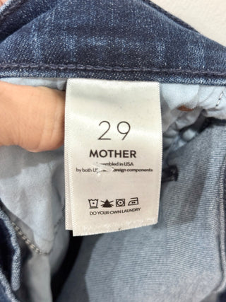 Mother Mid Rise Denim The Weekend Fray Flare Jeans Chip On My Shoulder Womens 29