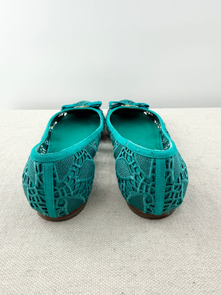 Ferragamo lace ballet flats, 40