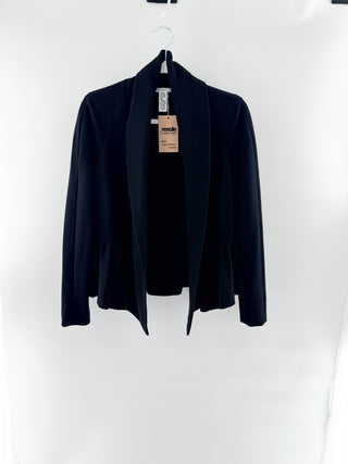 Diane von Furstenberg open-front knit jacket featuring soft shawl collar and tiered ruffle sleeves, 4