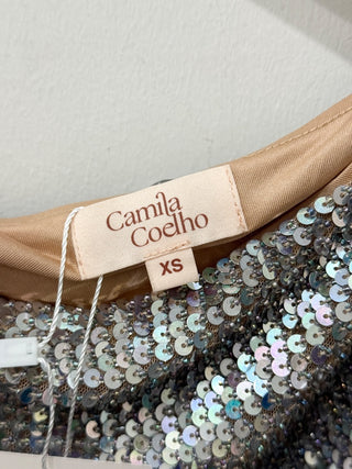 Camila Coelho sequin one shoulder bodysuit, XS