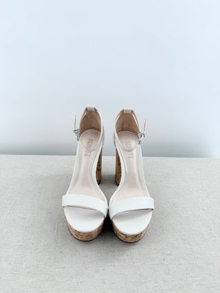 Schutz cork and leather platform sandals, 5.5
