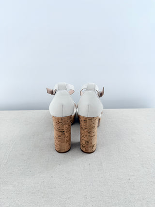 Schutz cork and leather platform sandals, 5.5