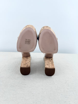 Schutz cork and leather platform sandals, 5.5