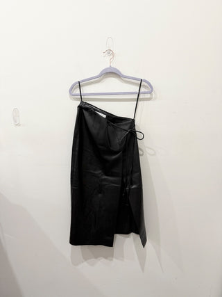 Aleksandre Akhalkatsishvili asymmetrical midi faux leather skirt, XS