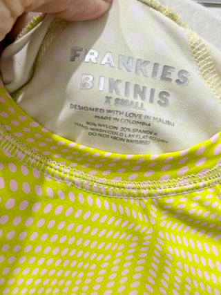 Frankies bikinis 3 piece set: rash guard and bikini set, XS