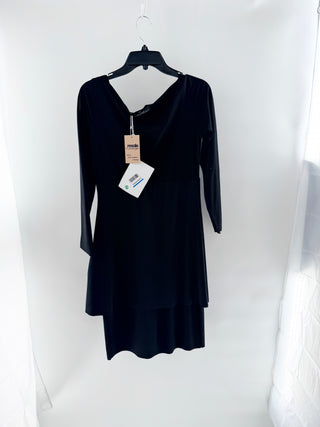 NWT La Petite Robe Di Chiara Boni Long Sleeve V-Neck Mini Dress Black Womens 46