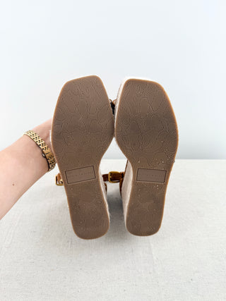 Veronica Beard suede and raffia platform sandals, 6