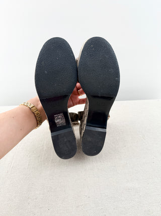 Gucci GG print horsebit platform sandals, 37.5