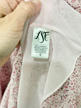 Loveshackfancy Evelyn Off the Shoulder Floral Maxi Sundress Pink Women's Size 6