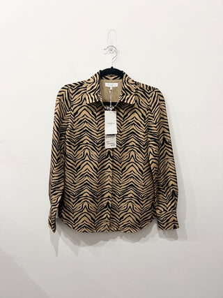 Lafayette 148 zebra print button-down shirt, XXS