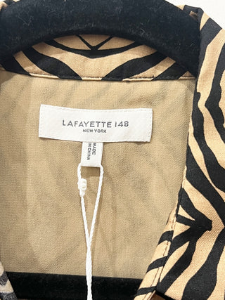 Lafayette 148 zebra print button-down shirt, XXS