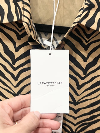 Lafayette 148 zebra print button-down shirt, XXS