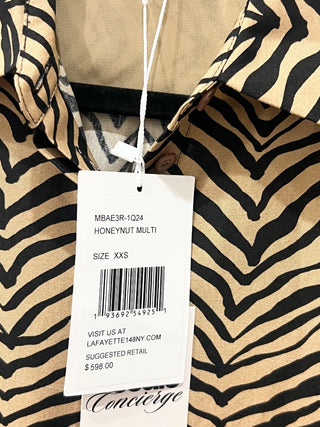 Lafayette 148 zebra print button-down shirt, XXS