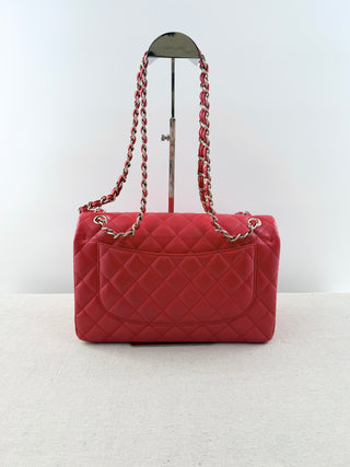 Chanel caviar leather double flap jumbo bag gold hardware, jumbo