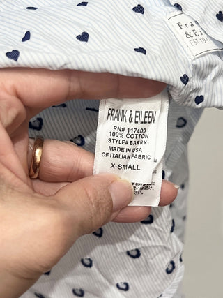 Frank & Eileen heart embroidered button down shirt, XS