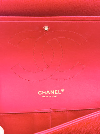 Chanel caviar leather double flap jumbo bag gold hardware, jumbo