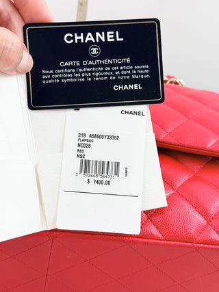 Chanel caviar leather double flap jumbo bag gold hardware, jumbo
