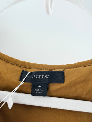 J. Crew Ruffle-Front Maxi Dress with Braided Belt Mustard Brown Women's Size 4