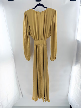 NWT Ramy Brook Exclusive Madison Long Sleeve Cutout Maxi Dress Honey Women's 8