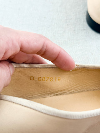 Chanel leather ballet 2 tone flats, 38