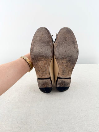 Chanel leather ballet 2 tone flats, 38