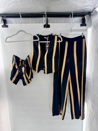 Dress To Estampa Aura Striped Linen Blend Set, Petite / 38