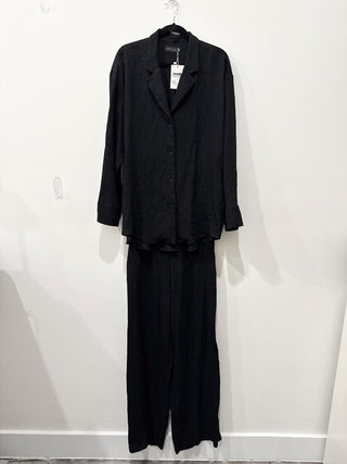 Bazilika crinkle cotton pajama style oversized suit, XS