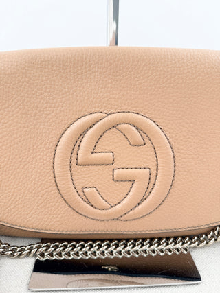 Gucci interlocking soho medium leather bag withn chain strap