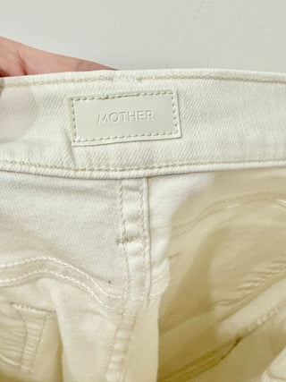 Mother High Waisted Rascal Crop Fray Jeans Fairest Of Them All Women's Size 28