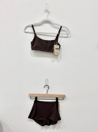 Skims Dark Brown Underwear Set, S