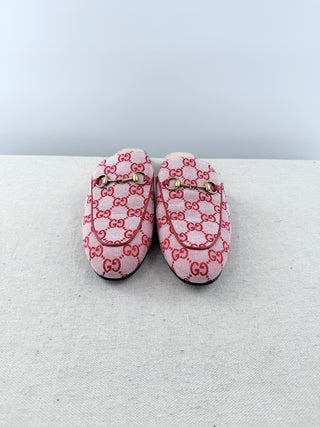 Gucci logo canvas horsebit princeton  mules, 39