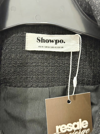 Superdown crop blazer with pearl embellishments, US 4