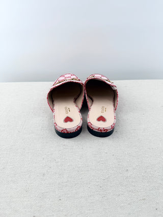 Gucci logo canvas horsebit princeton  mules, 39