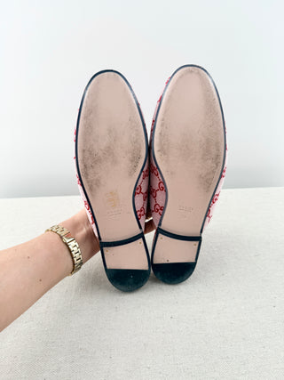 Gucci logo canvas horsebit princeton  mules, 39