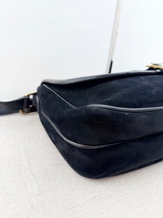 Saint Laurent sorbonne suede flap bag