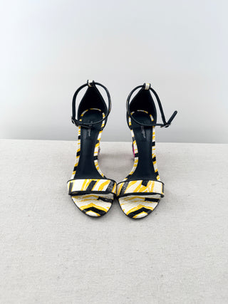 Dolce and Gabbana baroque DG heel sandals, 38
