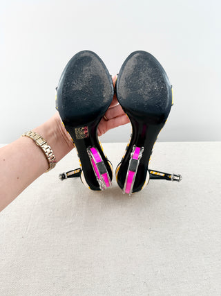 Dolce and Gabbana baroque DG heel sandals, 38