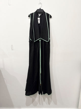 Jenny Polanco linen sleeveless jumpsuit with contrast trim, M