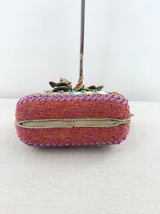 Mary Frances Beaded floral handbag, with multicolor beadwork, floral embellishment, and top handle