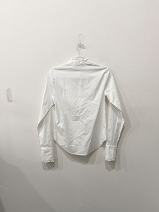 Veronica Beard ruffle trim cotton button down shirt, 0