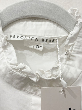 Veronica Beard ruffle trim cotton button down shirt, 0