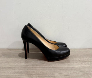 Christian Louboutin New Simple 100 Leather Platform Pumps Black Women's EU 38.5
