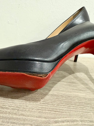 Christian Louboutin New Simple 100 Leather Platform Pumps Black Women's EU 38.5