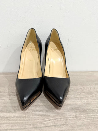 Christian Louboutin Pigalle Plato Nappa Shiny 120 Leopard Lambskin Pump Black 39