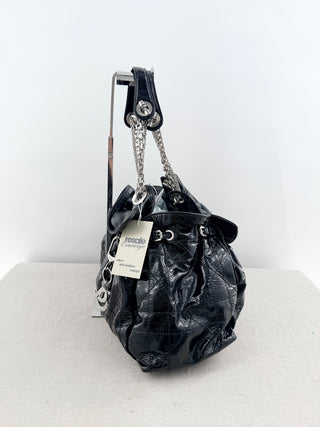 Dior patent leather le trente bag with rhinestone logo charm